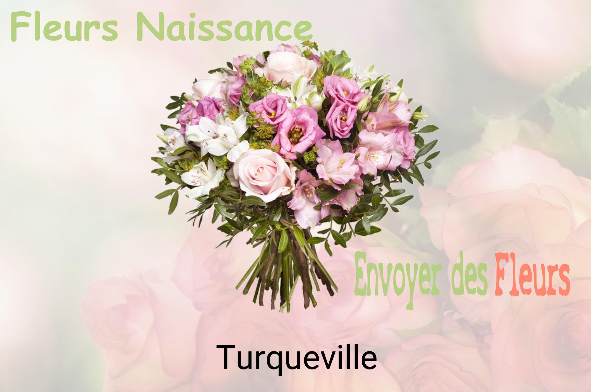 Bouquet de fleurs de naissance livré à Turqueville